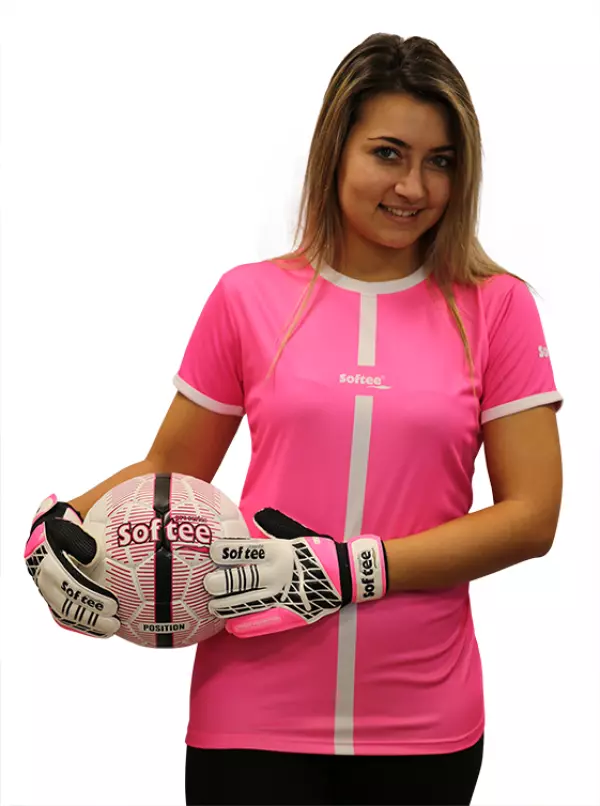 CAMISETA SOFTEE TIPEX NIÑA  - FUCSIA FLUOR/BLANCO, 10 AÑOS