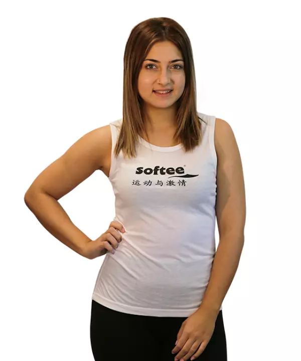 CAMISETA SOFTEE TIRANTES MOMENTUM NIÑA - 10 AÑOS, BLANCO