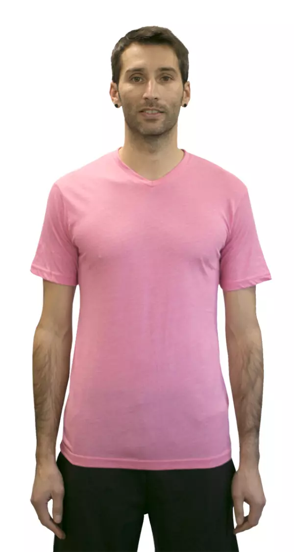CAMISETA SOFTEE FIT COLORS CUELLO UVE HOMBRE - XXL, ROSA VIGORÉ#
