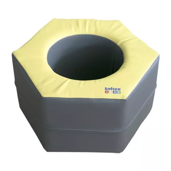 FIGURA TUERCA 60X60X30 CM - AMARILLO/GRIS,