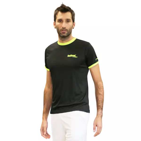 CAMISETA SOFTEE GALAXY NIÑO - NEGRO/AMARILLO FLUOR, 4 AÑOS
