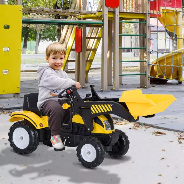Tractores para Niños 3-6 Años Coche Pedales Carga 35kg 114x41x52cm Acero y Plástico CON PALA