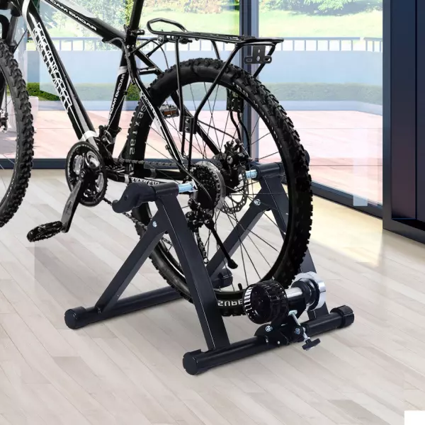 Rodillo de Entrenamiento para Bicicleta en Interior Cicloentrenador de Bici Ciclismo de Color Negro