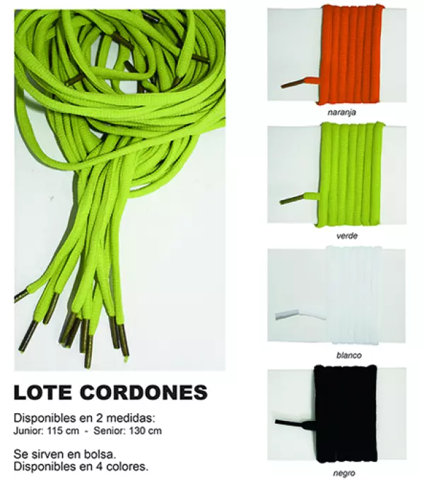 LOTE DE CORDONES (5 PARES) - SENIOR, NEGRO