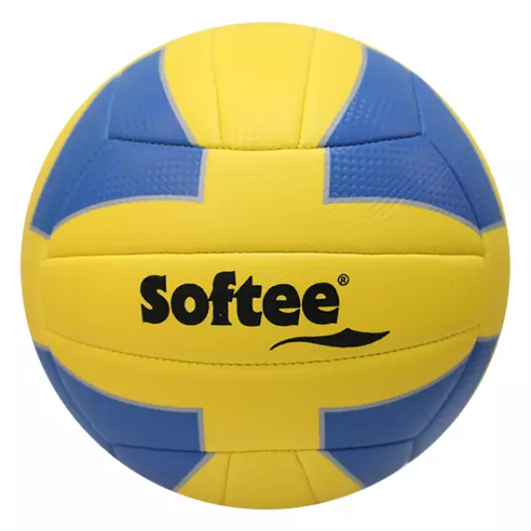 BALON VOLEY SOFTEE BEACH SUN - AMARILLO/AZUL, VOLEY PLAYA talla 5
