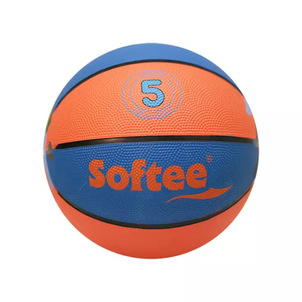 BALON BALONCESTO SOFTEE HAND - 5, CORAL FLUOR/AZUL