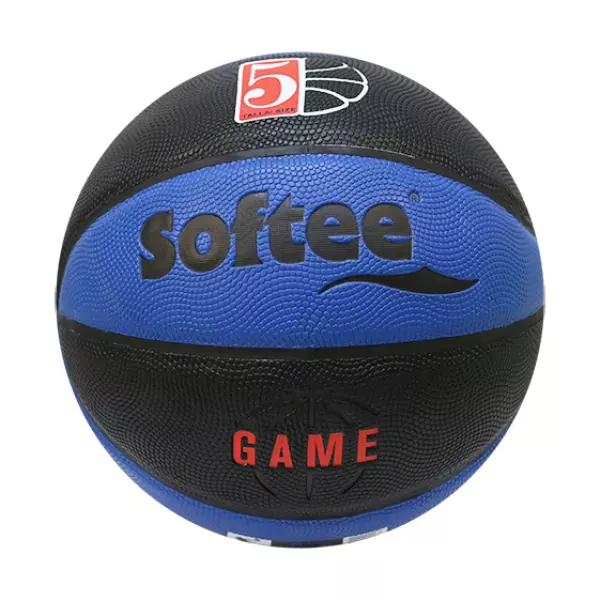 BALON BALONCESTO CUERO SOFTEE GAME - 5, NEGRO/ROJO#