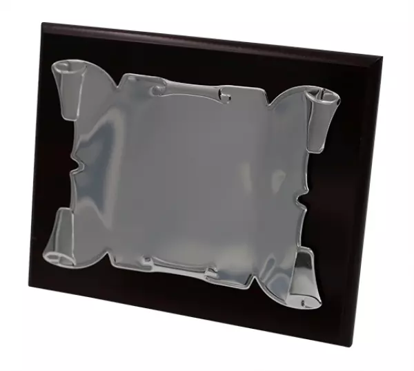 PLACA HOMENAJE DIONE PERGAMINO  - 21X17CM, PLATA