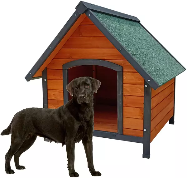 Caseta de Perro de madera Loki a 2 aguas 82x99x86 cm TAMAÑO GRANDE