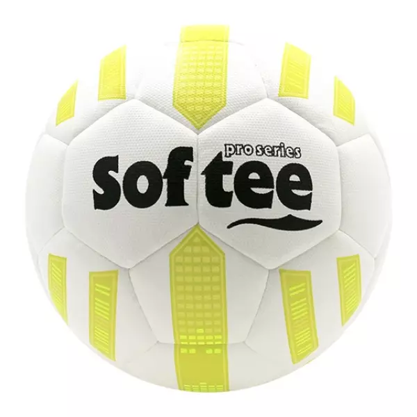 BALON FUTBOL HIBRIDO SOFTEE MAX - FUTBOL11, BLANCO/AMARILLO FLUOR