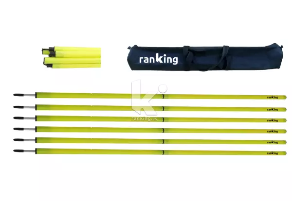 PICA DE SLALOM PLEGABLE. SET DE 6 UDS. CON BOLSO 172 CM