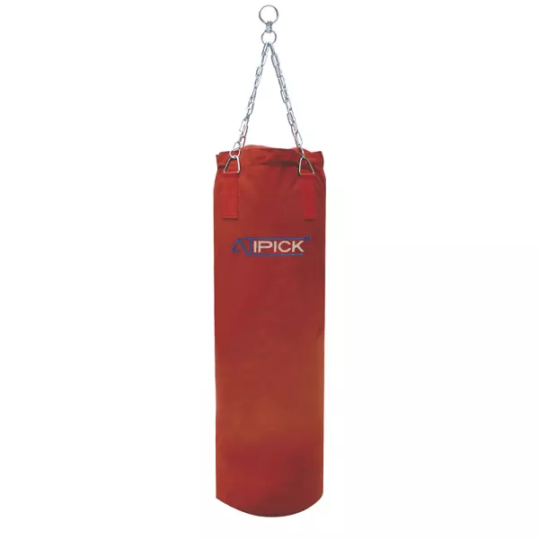 Saco boxeo de lona con cadena. vacío. 120x40 cm