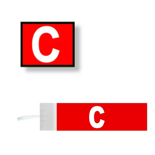 Distintivo capitán velcro regulable infantil. color rojo