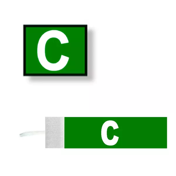 Distintivo capitán velcro regulable adulto. color verde