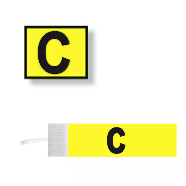 Distintivo capitán velcro regulable infantil. color amarillo BRAZALETE