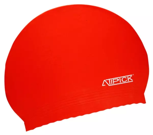 Gorro natacion latex en bolsa. rojo