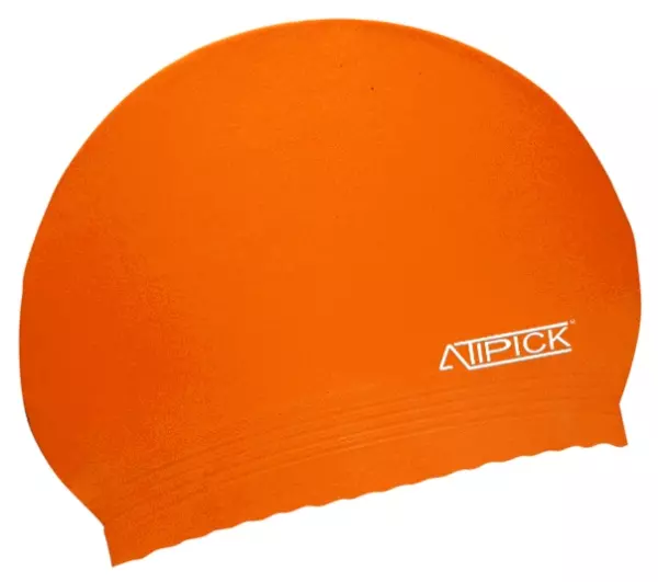 Gorro natacion latex en bolsa. naranja