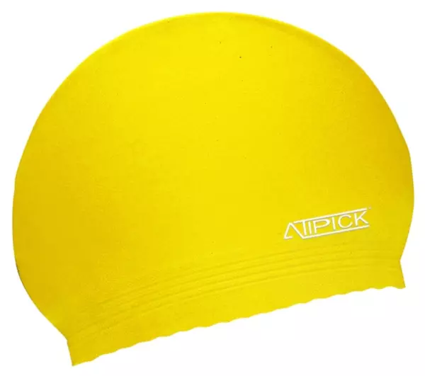 Gorro natacion latex en bolsa. amarillo