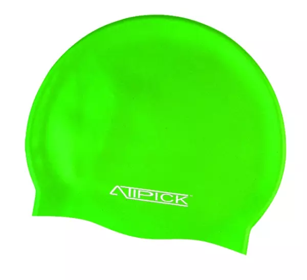 Gorro natacion silicona en bolsa. verde