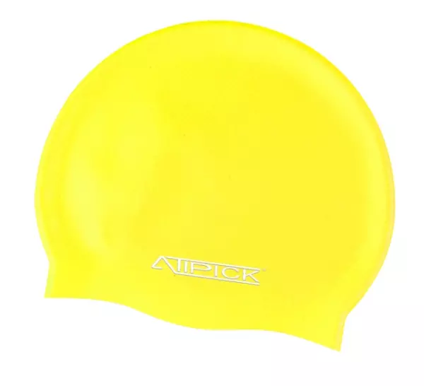 Gorro natacion silicona en bolsa. amarillo