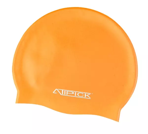 Gorro natacion silicona en bolsa. naranja