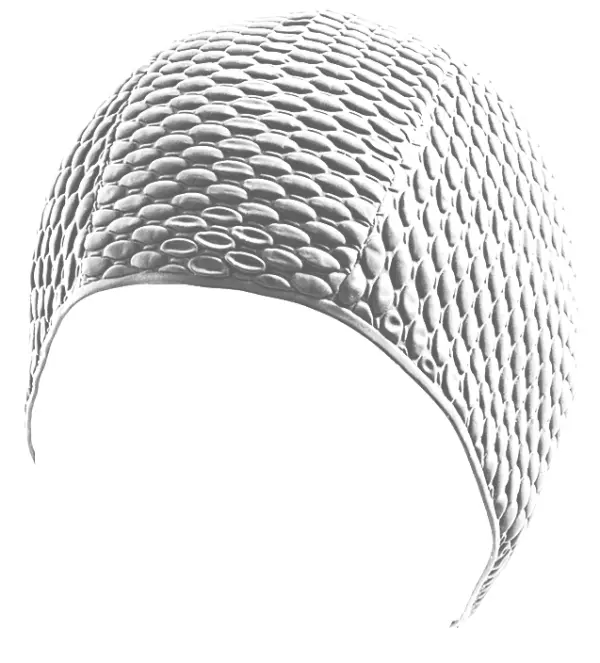 Gorro natacion de aire en caucho. bolsa. blanco