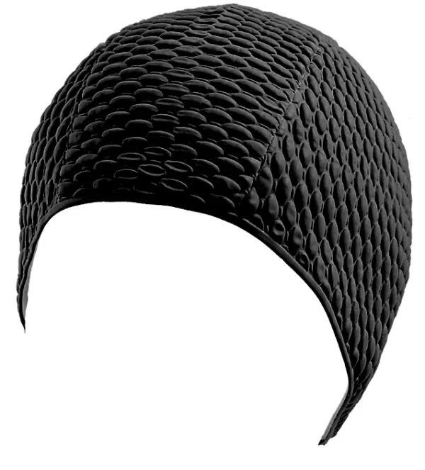 Gorro natacion de aire en caucho. bolsa. Negro