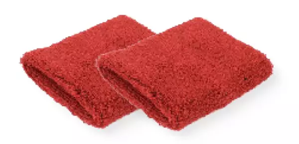 Par muñequeras rizo algodón 7.5x7.5 cm. rojo