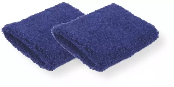 Par muñequeras rizo algodón 7.5x7.5 cm. azul