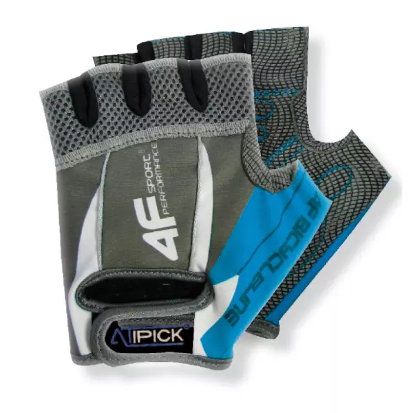 Guantes ciclismo AZUL mod. 4F elastano/malla con palma GEL. Talla M