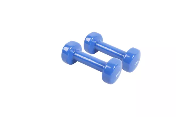 Par de pesas de aerobic recubiertas de vinilo. 2x2 kg