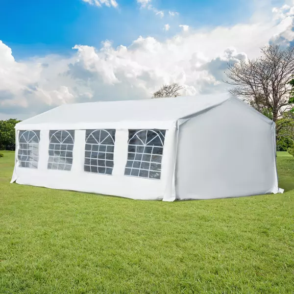 Carpa Blanca de 8x4 m para Celebraciones Fiestas y Eventos Cochera