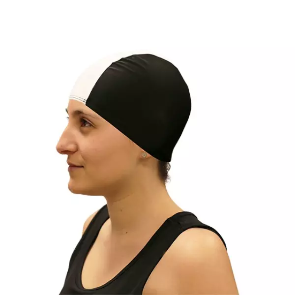 GORRO NATACION LICRA SOFTEE SENIOR - SENIOR, NEGRO/BLANCO