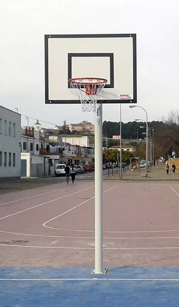 JUEGO CANASTAS GALVANIZADAS MINIBASKET MONOTUBUBO 1O NEW T14 MM FIJAS CON BASE ANCLAJE-SIN TABLERO,ARO