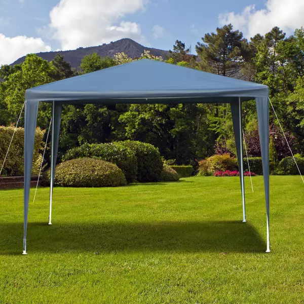 Carpa Pabellón Desmontable e Impermeable de Jardín 3x3x2,45m Tela polietileno 90g/metro cuadrado - Color Azul