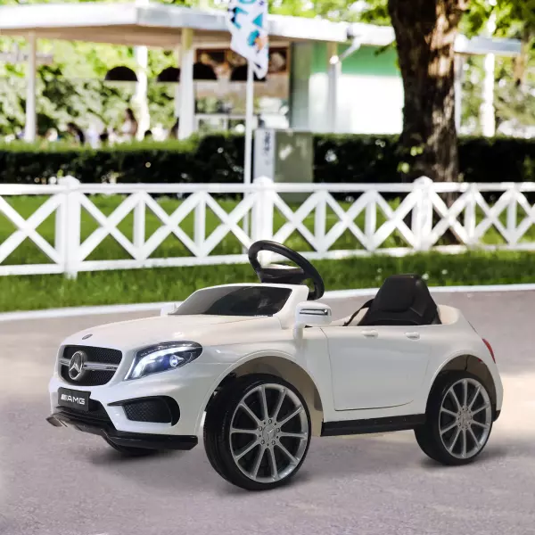 Coche Eléctrico para Niño a partir de 3 Años Automóviles Infantiles Mercedes Benz GLA con Mando a Distancia MP3 USB Carga 30kg 100x58x46cm Blanco