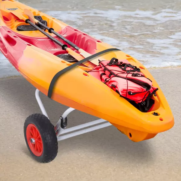 Carro de Transporte Kayak Plegable Barco Canoa Carrier Remolque Carretilla Carga 70kg con Ruedas Portacanoas Universal Aluminio 62x35x30 cm