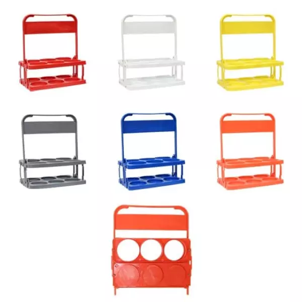 PORTABOTELLAS PVC BASICA  6UDS - ROJO PLEGABLE