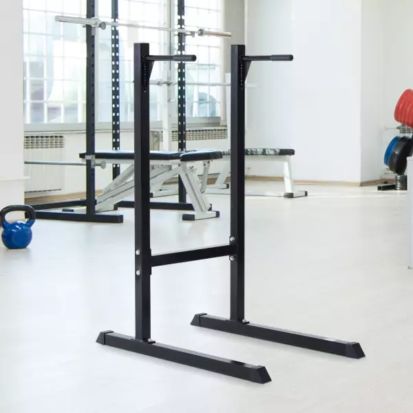 Estación Dip de Musculación Negro Acero Hasta 120kg