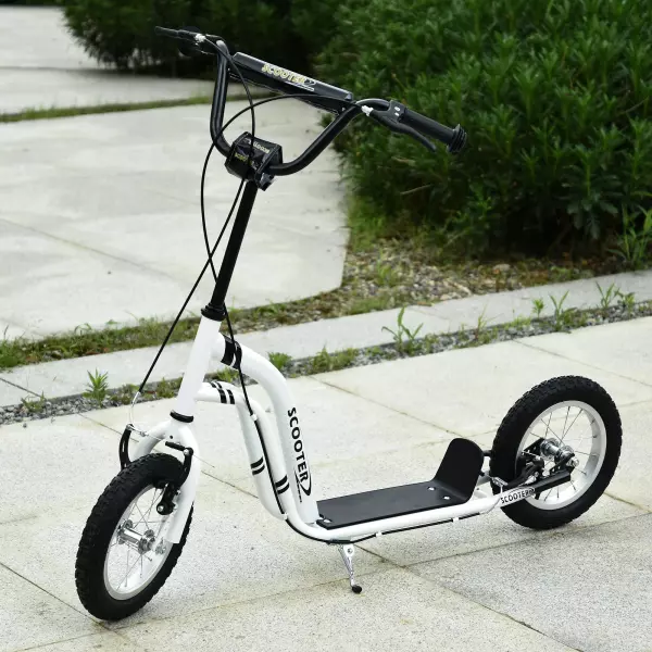 Patinete con Altura Ajustable 2 Neumáticos Inflables para Niños Mayores de 5 Años