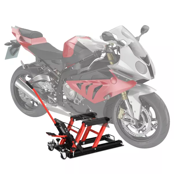 Gato Hidráulico de Motocicletas Elevador ATV para Garaje Pista con Plataforma Almohadilla Antideslizante de Alta 110x36x67cm