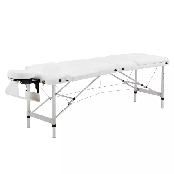 Camilla Masajes Portátil Plegable y Profesional en Aluminio blanco 215x60x61-84cm