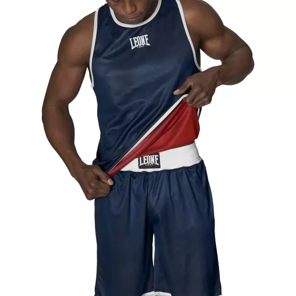 Camiseta Leone 1947 Técnica doble azul/rojo “Double face” AB214