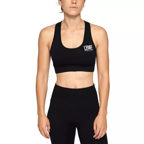 ABX116 Sujetador deportivo “Logo” color negro Leone