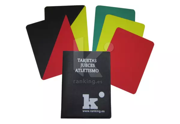 TARJETAS JUECES ATLETISMO (JUEGO DE 5)-Tarjetas Jueces Atletismo. Juego 5 Uds.