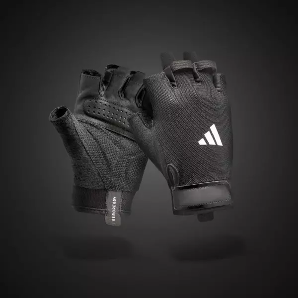 ADIDAS GUANTES DE ENTRENAMIENTO ESSENTIAL BCK/WHT BLANCO HALTEROFILIA FITNESS