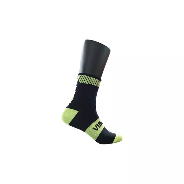 CALCETINES VIBOR-A MEDIA CAÑA - 35-38, NEGRO/AMARILLO FLUOR