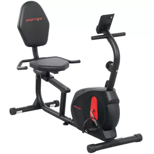 Bicicleta Estática en Casa Silenciosa con Resistencia Magnética Ajustable y Pantalla LCD 103-139x61x100,5 cm Negro CON RESPALDO