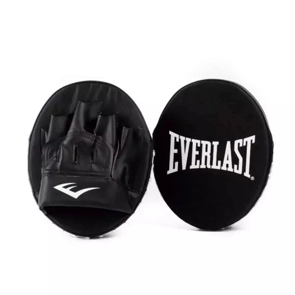 Everlast Core Punch Mitts - Manoplas de Boxeo Ligeras - Piel Sintética con Tratamiento Antimicrobiano - Diseño Ventilado - Negro