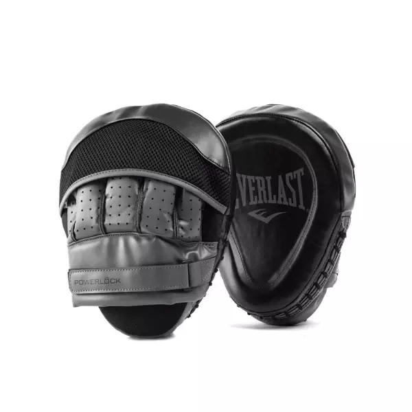 Manoplas de Boxeo Everlast Powerlock Focus Mitts - Cuero de Plena Flor - Ergonómica